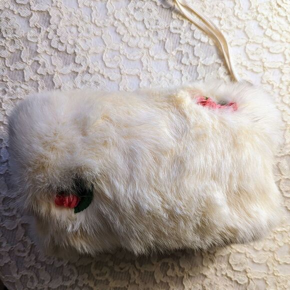 Vintage Accessories - VINTAGE HAND MUFF | White Rabbit Fur Child Size